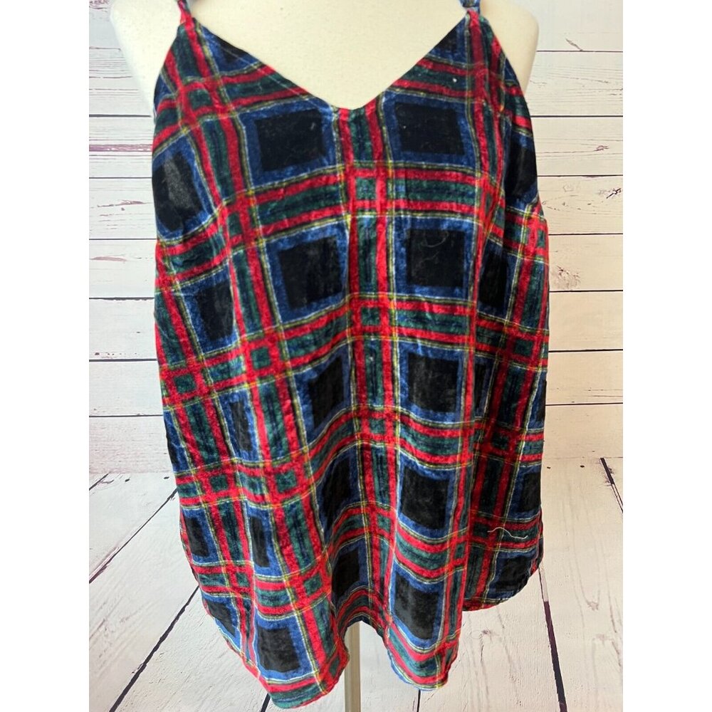 Torrid Sophie Velvet Swing Cami Top 00 Plaid Holiday whimsigoth Medium Large